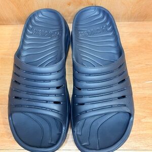 Hoka One One Ora Men Size 11 Recovery Slides Black Foam Comfort Sandals